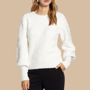 Rachel Parcell Bobble Stitch Sweater White Size M